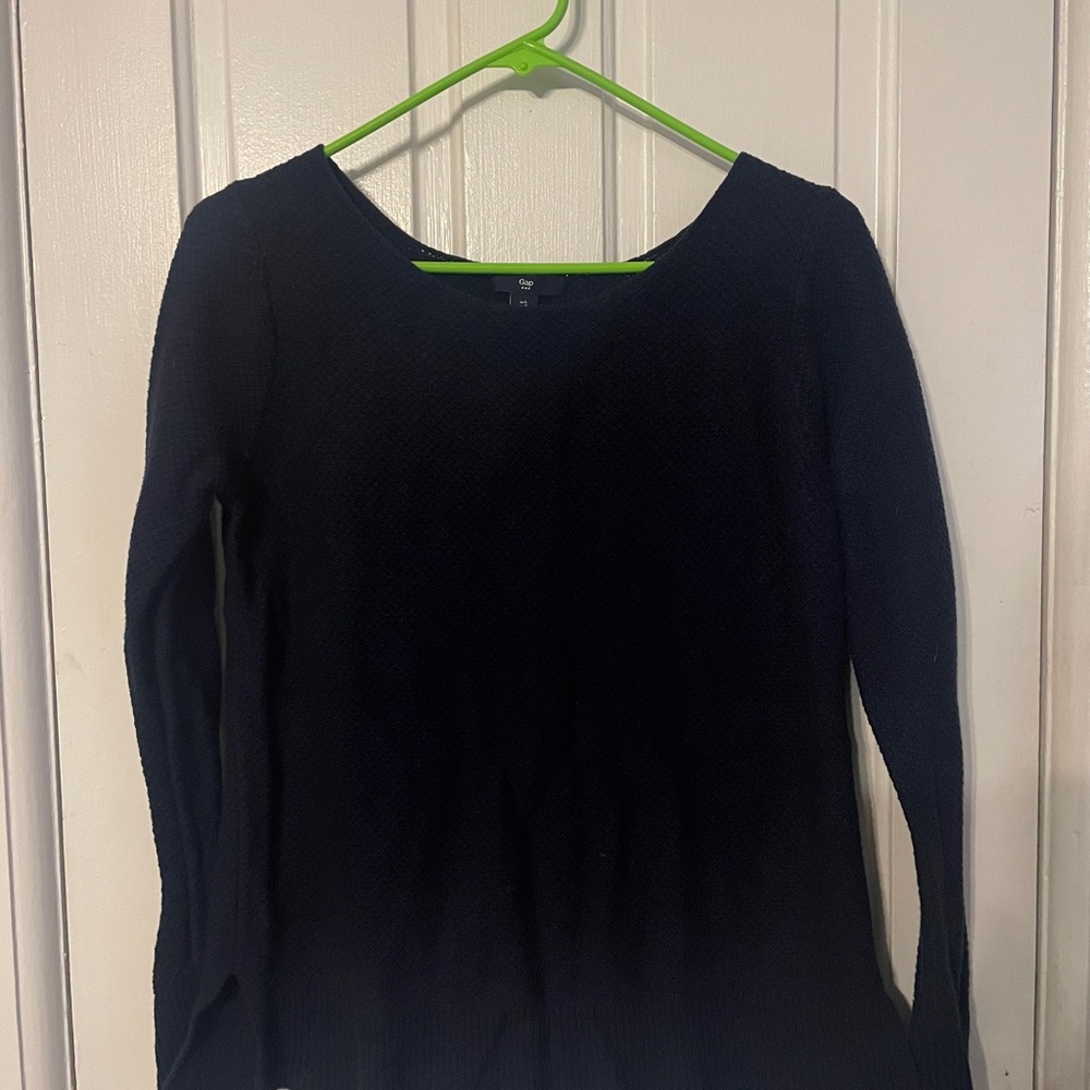 Navy Blue Long Sleeve Women's Top